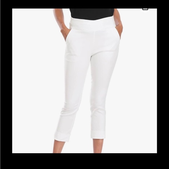 HDE Pull On Capri Pants for Women with Pockets Elastic Waist Cropped Pants - Picture 9 of 9